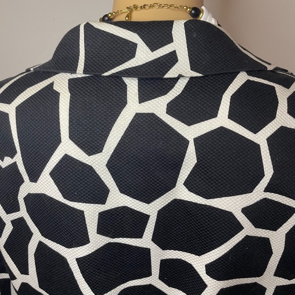 Vintage black white mod graphic belt sixties coat! - Picture 10 of 13